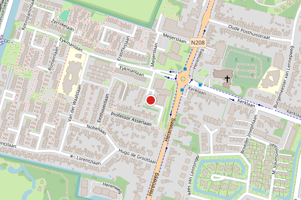 Brandweer-melding op Scholtenlaan, Heemstede op 28 juni, kaart-overzicht