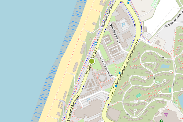Ambulance-melding op Boulevard Barnaart, Zandvoort op 28 juni, kaart-overzicht