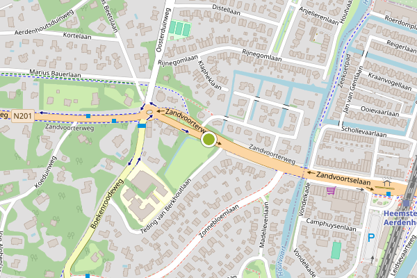 Ambulance-melding op Zandvoorterweg, Aerdenhout op 28 juni, kaart-overzicht