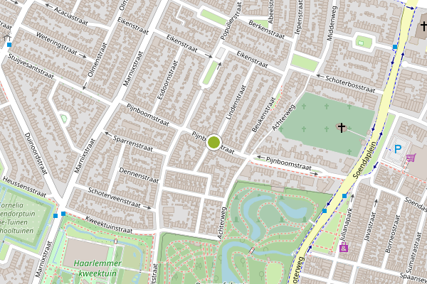 Ambulance-melding op Pijnboomstraat, Haarlem op 28 juni, kaart-overzicht