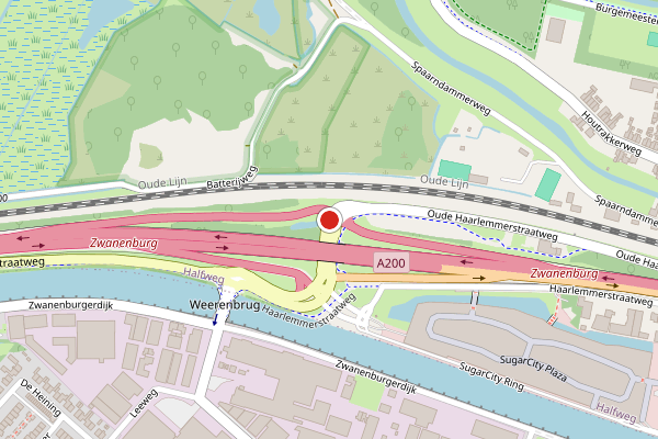 Brandweer-melding op Oude Haarlemmerstraatweg, Halfweg op 29 juni, kaart-overzicht