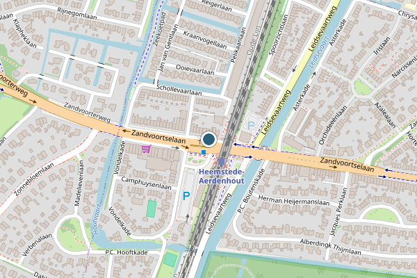 Politie-melding op Zandvoortselaan, Heemstede op 29 juni, kaart-overzicht