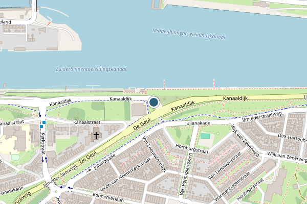 Politie-melding op Kanaaldijk, IJmuiden op 29 juni, kaart-overzicht