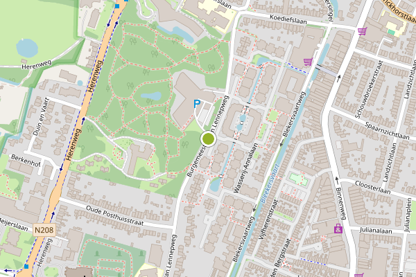 Ambulance-melding op Burgemeester van Lennepweg, Heemstede op 30 juni, kaart-overzicht