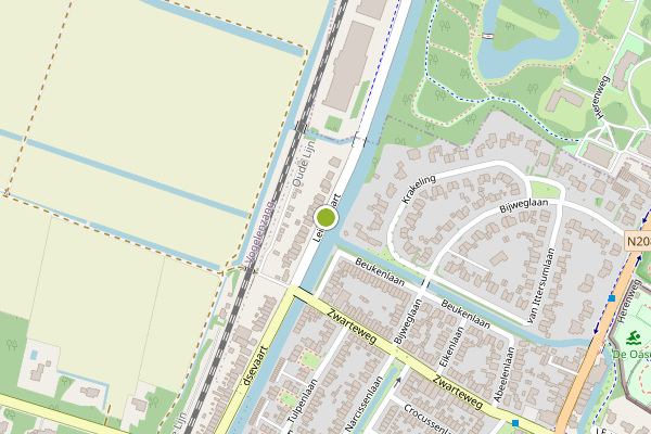 Ambulance-melding op Leidsevaart, Bennebroek op 30 juni, kaart-overzicht