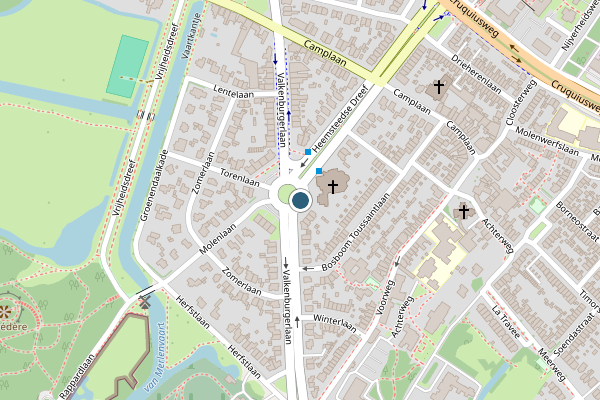 Politie-melding op Valkenburgerplein, Heemstede op 1 juli, kaart-overzicht