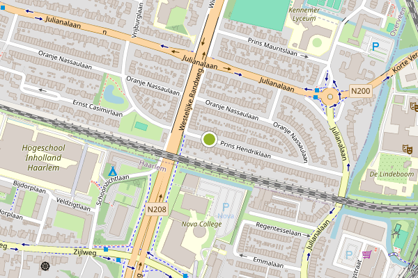 Ambulance-melding op Prins Hendriklaan, Overveen op 3 juli, kaart-overzicht