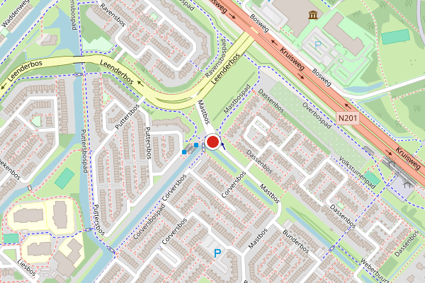 Brandweer-melding op Mastbos, Hoofddorp op 3 juli, kaart-overzicht