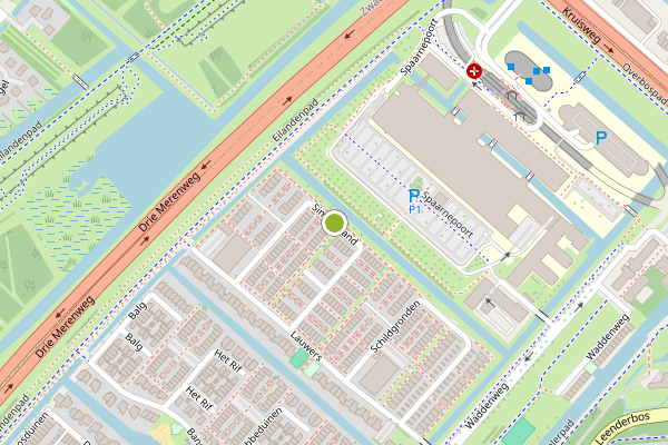 Ambulance-melding op Simonszand, Hoofddorp op 3 juli, kaart-overzicht