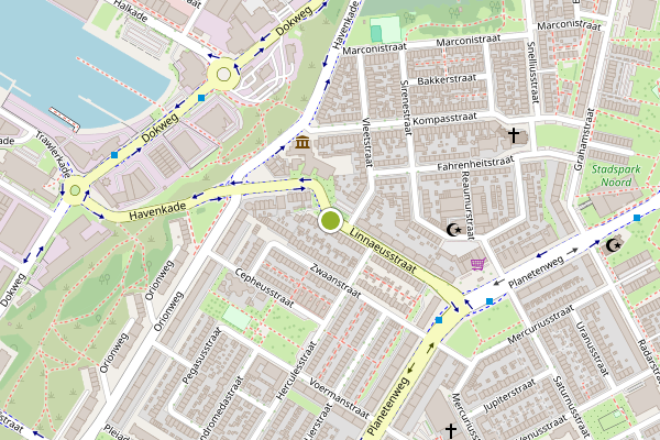 Ambulance-melding op Linnaeusstraat, IJmuiden op 3 juli, kaart-overzicht