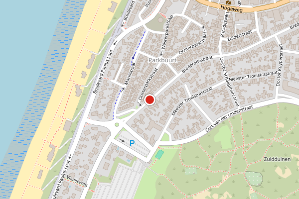 Brandweer-melding op Brederodestraat, Zandvoort op 4 juli, kaart-overzicht
