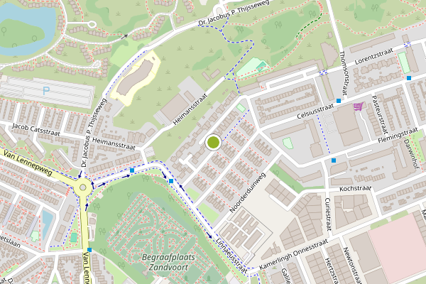 Ambulance-melding op Professor Zeemanstraat, Zandvoort op 4 juli, kaart-overzicht