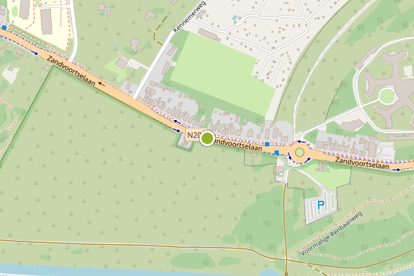 Ambulance-melding op Zandvoortselaan, Zandvoort op 4 juli, kaart-overzicht