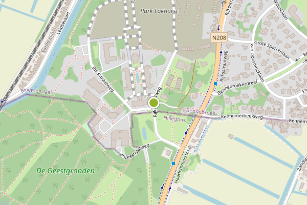 Ambulance-melding op Rijksstraatweg, Bennebroek op 5 juli, kaart-overzicht