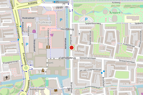 Brandweer-melding op Briandlaan, Haarlem op 5 juli, kaart-overzicht