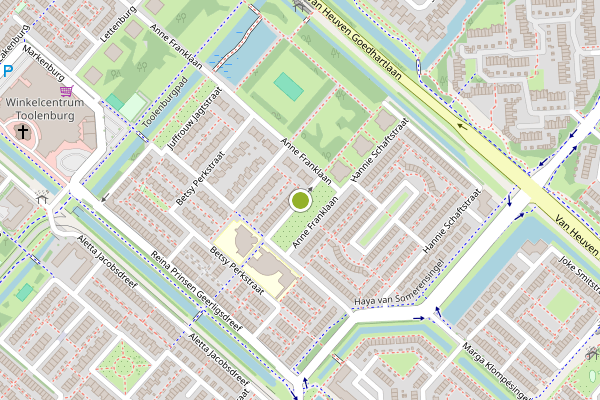 Ambulance-melding op Anne Franklaan, Hoofddorp op 4 juli, kaart-overzicht