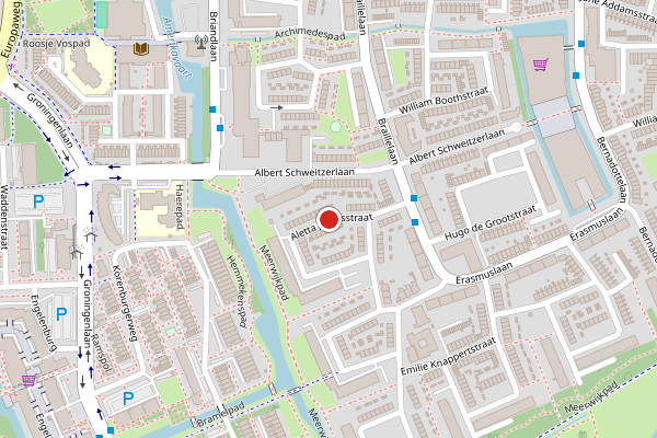 Brandweer-melding op Aletta Jacobsstraat, Haarlem op 5 juli, kaart-overzicht