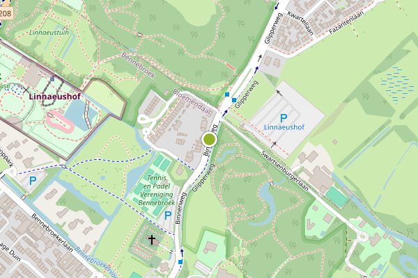 Ambulance-melding op Binnenweg, Bennebroek op 6 juli, kaart-overzicht
