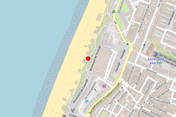 Brandweer-melding op Strandafgang De Favauge, Zandvoort op 6 juli, kaart-overzicht