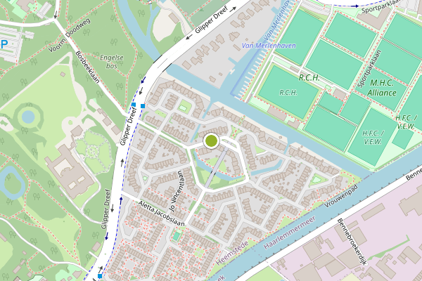 Ambulance-melding op Beatrixplantsoen, Heemstede op 7 juli, kaart-overzicht