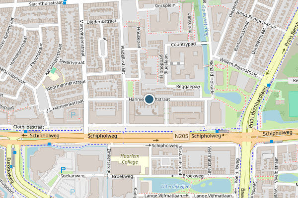 Politie-melding op Hannie Schaftstraat, Haarlem op 7 juli, kaart-overzicht