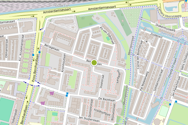 Ambulance-melding op Berlagelaan, Haarlem op 7 juli, kaart-overzicht