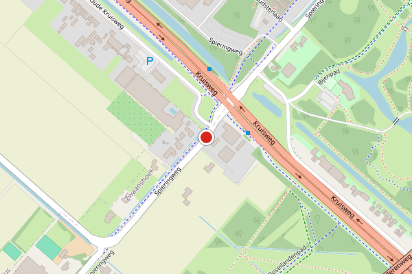 Brandweer-melding op Spieringweg, Cruquius op 9 juli, kaart-overzicht