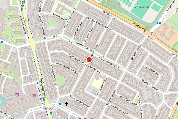 Brandweer-melding op Jan Luykenstraat, Haarlem op 9 juli, kaart-overzicht