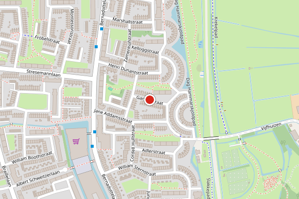 Brandweer-melding op Gandhistraat, Haarlem op 9 juli, kaart-overzicht