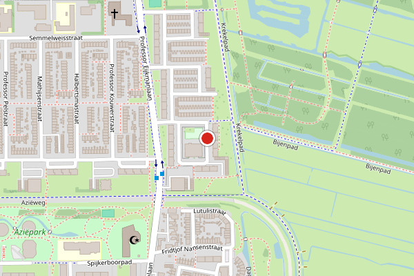 Brandweer-melding op Professor Van der Scheerstraat, Haarlem op 9 juli, kaart-overzicht