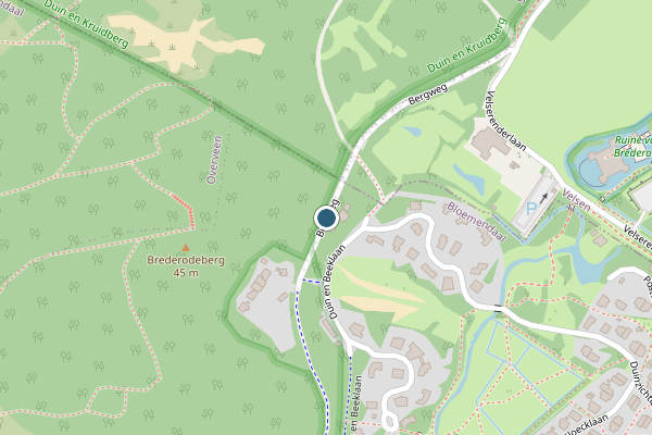 Politie-melding op Bergweg, Bloemendaal op 11 juli, kaart-overzicht