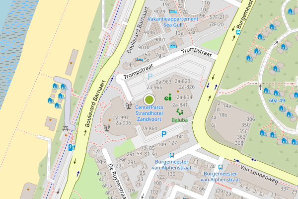 Ambulance-melding op Trompstraat, Zandvoort op 12 juli, kaart-overzicht