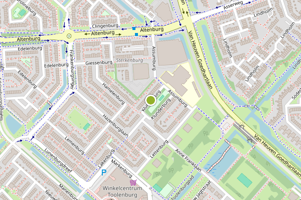 Ambulance-melding op Klunderburg, Hoofddorp op 12 juli, kaart-overzicht
