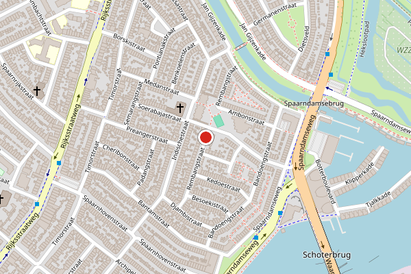 Brandweer-melding op Rembangstraat, Haarlem op 14 juli, kaart-overzicht