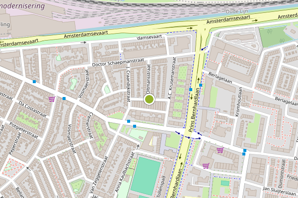 Ambulance-melding op Geertruida Carelsenstraat, Haarlem op 15 juli, kaart-overzicht