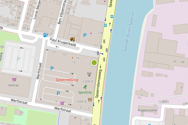 Ambulance-melding op Spaarndamseweg, Haarlem op 14 juli, kaart-overzicht