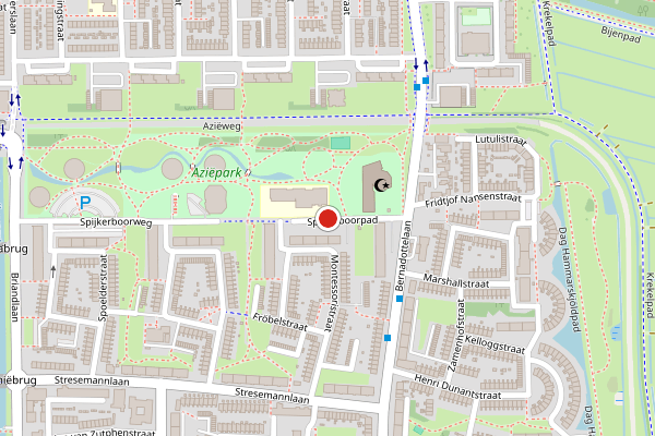 Brandweer-melding op Spijkerboorpad, Haarlem op 14 juli, kaart-overzicht