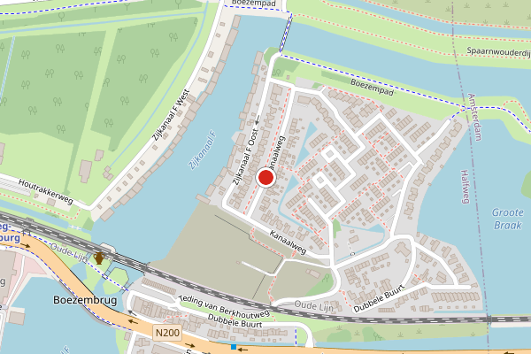 Brandweer-melding op Kanaalweg, Halfweg op 15 juli, kaart-overzicht