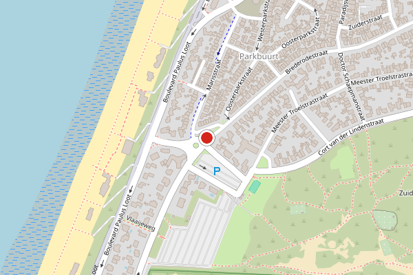Brandweer-melding op Brederodestraat, Zandvoort op 15 juli, kaart-overzicht