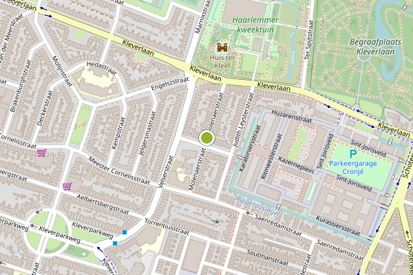 Ambulance-melding op Molenaerstraat, Haarlem op 15 juli, kaart-overzicht