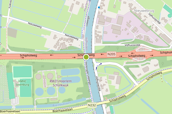 Ambulance-melding op Schipholweg, Haarlem op 16 juli, kaart-overzicht