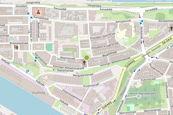 Ambulance-melding op Bloemstraat, IJmuiden op 16 juli, kaart-overzicht