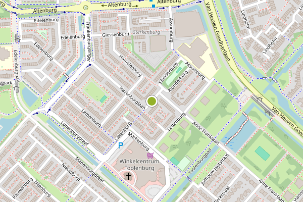 Ambulance-melding op Hazenburglaan, Hoofddorp op 17 juli, kaart-overzicht