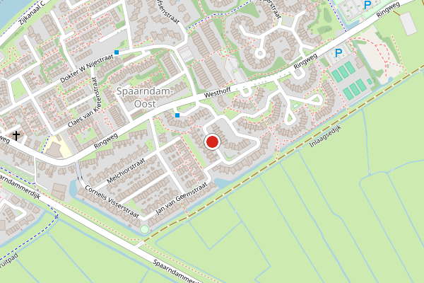 Brandweer-melding op Clara van Spaarnwoudestraat, Spaarndam op 18 juli, kaart-overzicht