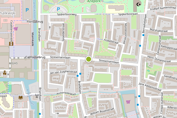 Ambulance-melding op Stresemannlaan, Haarlem op 18 juli, kaart-overzicht