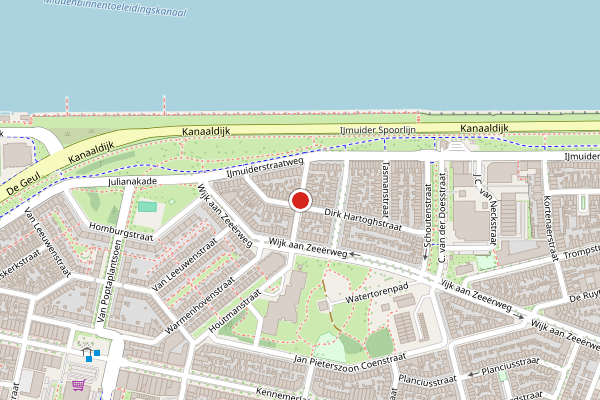 Brandweer-melding op Van Linschotenstraat, IJmuiden op 19 juli, kaart-overzicht