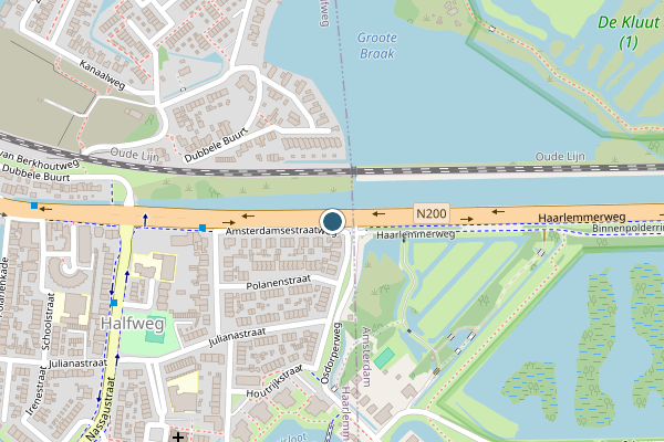 Politie-melding op N200 N200, Halfweg op 19 juli, kaart-overzicht