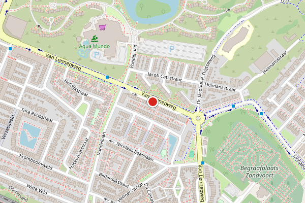 Brandweer-melding op van Lennepweg, Zandvoort op 20 juli, kaart-overzicht