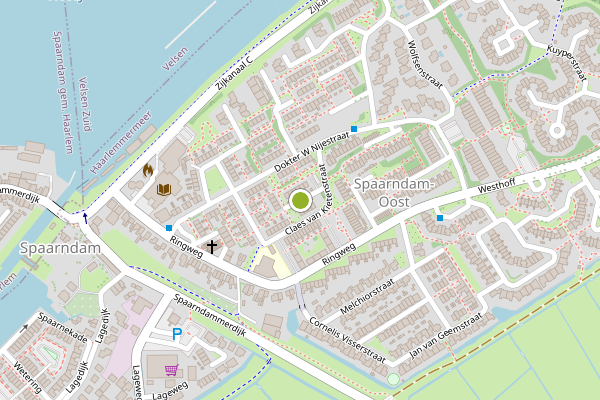Ambulance-melding op Houtrakpolderstraat, Spaarndam op 24 juni, kaart-overzicht