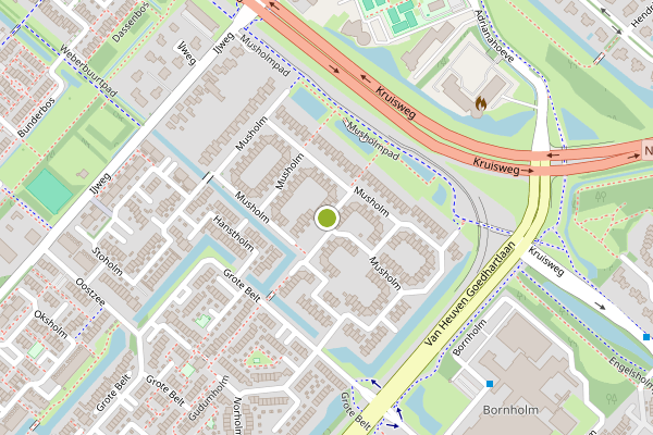 Ambulance-melding op Musholm, Hoofddorp op 21 juli, kaart-overzicht